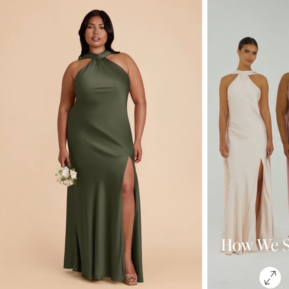 Birdy Grey Olive Green Halter Maxi Dress